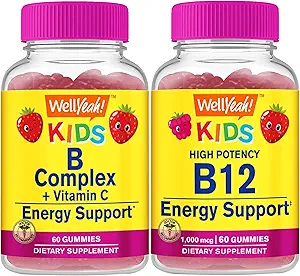 WellYeah B Complex Kids + Vitamin B12 Kids, Gummies Bundle - Great Tasting, Vitamin Supplement, Gluten Free, GMO Free, Chewable Gummy