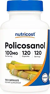 Nutricost Policosanol 100 mg, 120 Capsules - Gluten Free, Non-GMO ve Vegetarian Friendly