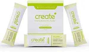 Create Single Serve Creatine Monohydrate Powder – 5g Creapure Creatine | Redefining Strength, Energy & Recovery | Sugar-Free, Vegan, Non-GMO | Lemon/Lime | 30 Packets