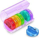 Sukuos Weekly Pill Organizer 7 Day 2 Times a Day, Büyük Günlük Pill Box Easy to Open, AM PM Pill Case for Medicine /Vitamin/Fish Oil /Supplements (Purple)