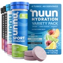 Nuun Energy Caffeine + B Vitamins, Electrolyte Hydration Tablets with Caffeine from Green Tea Extract, Magnesium & 4 Other Electrolytes, Gluten Free, Vegan, Mixed Flavors, 4 Pack (40 Servings Total)