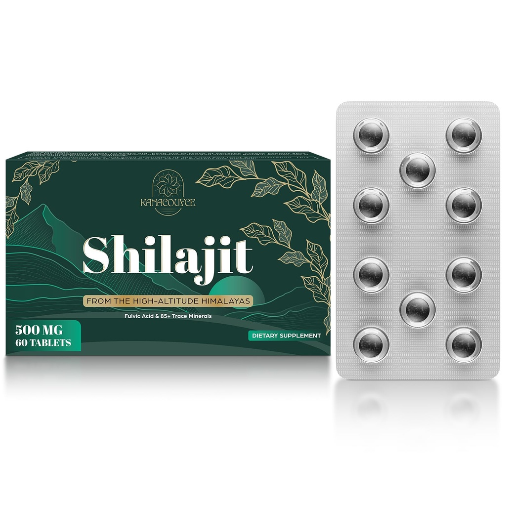 30.000 MG Shilajit Tabletleri, Shilajit Himalaya Organik, Fulvic Acid & 85+ Trace Minerals ile Shilajitwear & Capsules, Shilajit for Men & Women, with Lab Test.
