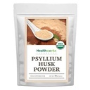 Healthworks Psyllium Husk Powder Organic -16 Oz / 1 Lb - Ακατέργαστη - Πιστοποιημένη Βιολογική - Λεπτή σκόνη εδάφους από την Ινδία - Keto, Vegan & μη-GMO - Υποστήριξη ινών