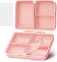 AUVON Daily Pill Organizer Fit with Your Purse or Pocket, Compact Travel Pill Box Case with Slim Folding Design and Long-Lasting Hings to Hold Vitamin, Fish Oil, Supplement or Jewelry (Pink)