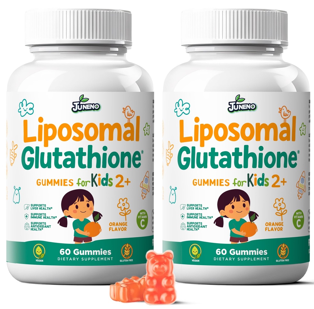 Liposomal Glutathione Gummies for Kids - Vitamin C Supplement for Healthy Immune Support Antioxidants & Detox - Sugar Free Vegan Non GMO