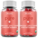 WellPath Pure ACV Gummies (2 Pack) - Ξίδι μηλίτη μήλου με μητέρα - USDA Organic Gummy με Ginger για την υγεία των ούλων 