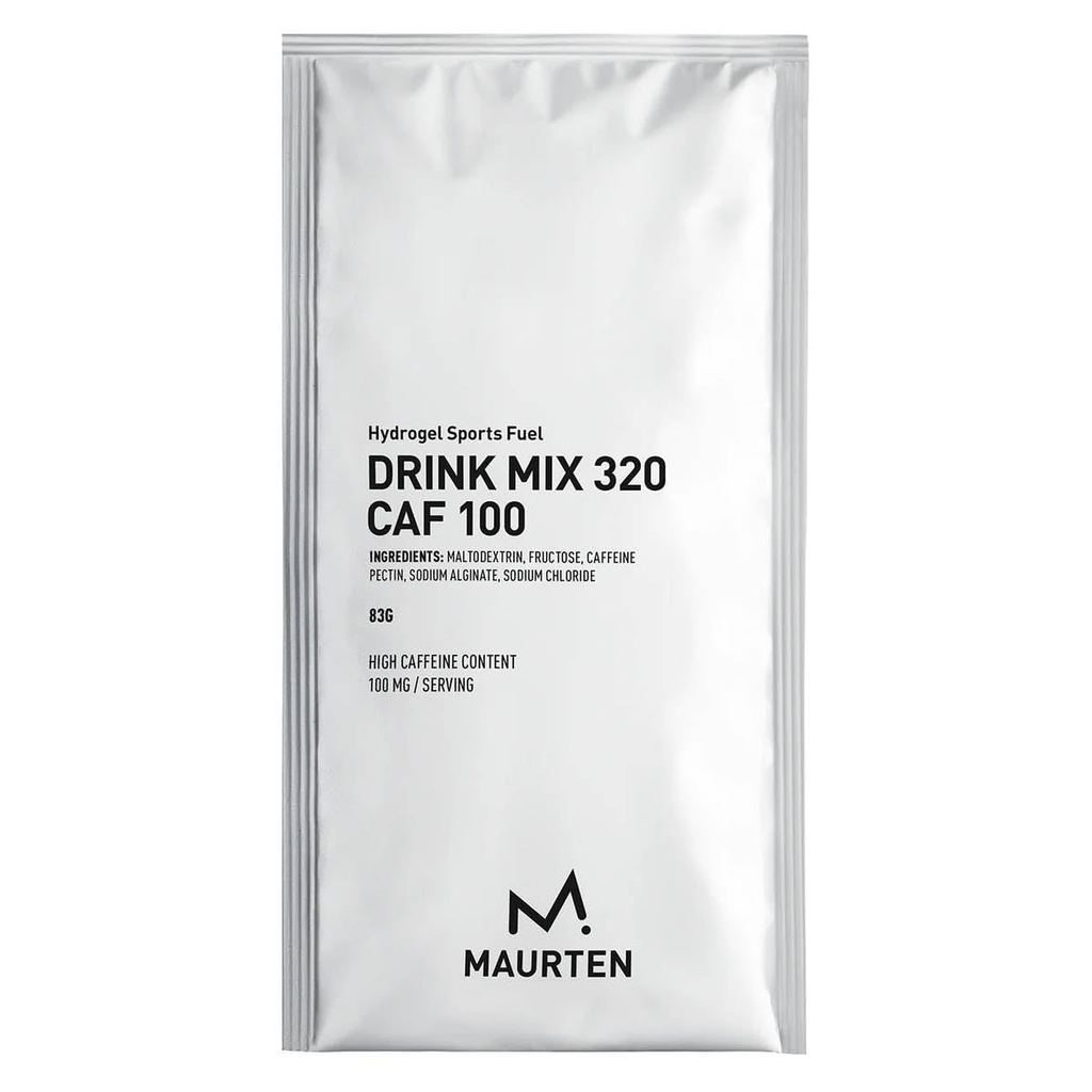 Maurten Drink Mix 320 CAF 100 - Box of 14 Sachets - High-carb sports drink with 80g carbohydrates & 100mg caffeine per serving - hydrogel for endurance, no preservatives, vegan & gluten-free