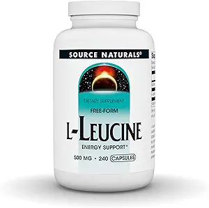 Source Naturals L-Leucine, Energy Support*, A Free Form Essential Amino Acid Supplement for Energy Support - 240 Κάψουλες