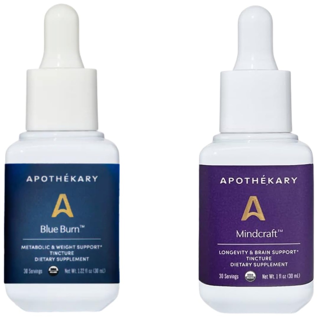 Apothékary Energy Duo, Herbal Supplement Sche Blue Burn ve Mindcraft içerir