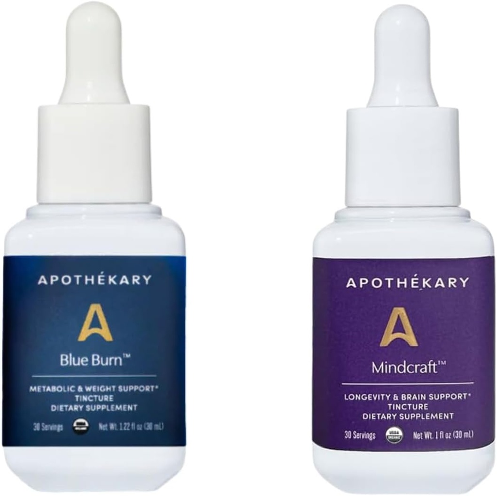 Apothékary Energy Duo, Herbal Supplement Sche Blue Burn ve Mindcraft içerir