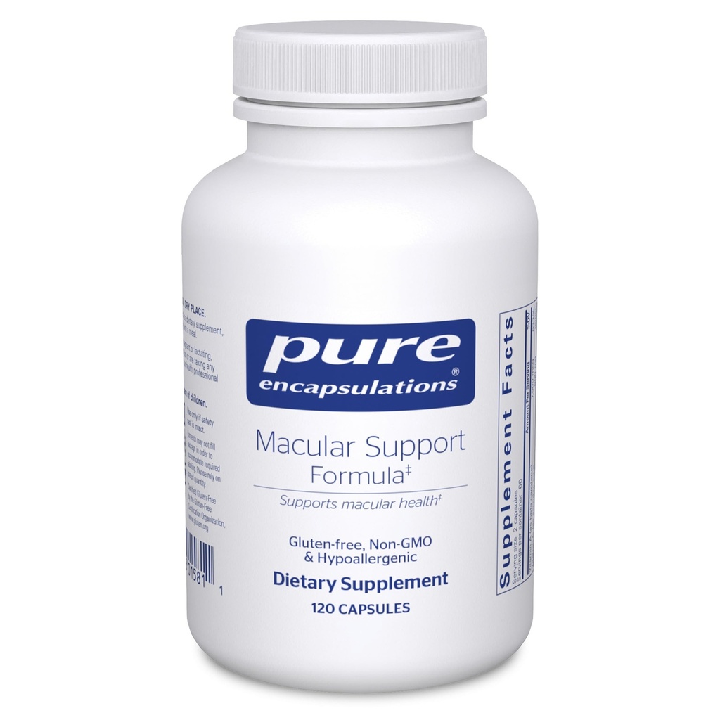 Pure Encapsulations Macular Support Formula | Hipoallergenic Supplement with Advancedd Antioxy Formula for Health Eyes* | 120 Capsules