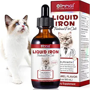 Cats ve Kittens için sıvı Demir Supplements - Folate ve B12 ile - Supplements Anemia, Blood Health, Oksijen Supply ve Blood Cell Formation - Low Energy Levels - Lethargy - 2 ozz