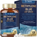 USP Methylene Blue Pharmaceutical Grade, Vitamin C Ester, Bacopa, Phosphatidylserine, Omega-3 Fatty Acids - 13 in 1 Upgrade Patented Brain Formula - Memory, Focus, Clarity, Cognitive, 120 Count