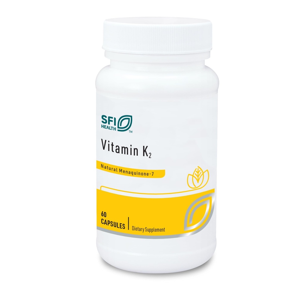 Klaire Labs SFI Health Vitamin K2-50 Mikrogramlar Menaquinone-7 MK-7, Hayır Soy, Gluten veya Süt (60 Capsules)