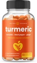 NutraChamps Turmeric Gummies for Yetişkinler & Kids with Ginger & Black Pepper Extract,% 95 Curcuminoids, Vegan Natural Curcumin Ortak Destek Tamam, Tumeric Gummy Supplements