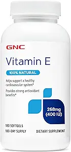 GNC Vitamini E 400IU, 180 Softgels, Sağlıklı Kartiovasküler Sisteme Destek
