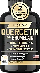 Bromelain ile Quercetin, Sting Nettle Supplement, çinko Vitamin C Vitamin D | Non-GMO, Gluten-Free | Made in USA | 2 Ay Supply