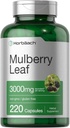Horbäach Mulberry Leaf Extract Capsules 3000 mg | 220 Count | Non-GMO, Gluten Free Herbal Supplement