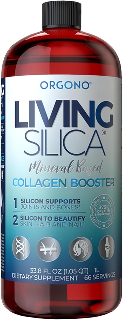 Living Silica Collagen ATM Liquid | Vegan Collagen Boosting Drink | Ortak ve Bone Support için Sağlıklı Kolaj ve Elastin Production, Glowing Skin, Güçlü Saç ve Çiçeği.