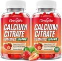 2 Συσκευασία Ασβέστιο Κιτρικό Gummies, Χωρίς ζάχαρη Κιτρικό Ασβέστιο 1000mg για τους μυς υγιή, Απορρόφηση Συμπληρώματα ασβεστίου για ενήλικες & παιδιά, Φράουλα, 120 Count
