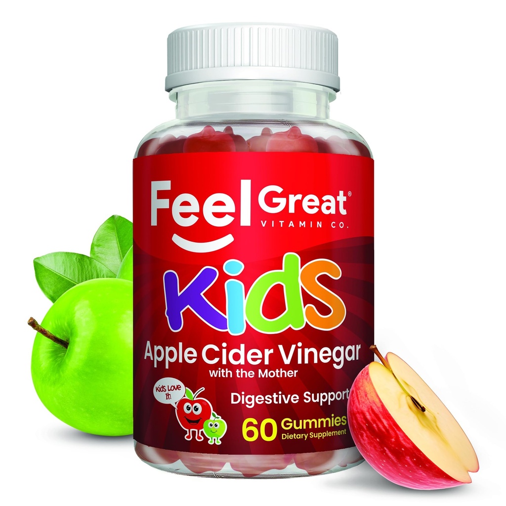 Çocuklar için Büyük Apple Cider Vinegar Gummies · Gut Health için Enzymes & Doğal Antioksitler | Vegan Gummy Supports Sağlıklı Nutrient Abhidrorps | 60 Day Supply