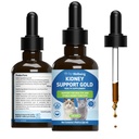 Pet Wellbeing Kidney Support Gold for Cats - Supports Normal Kidney Function & Detox, Healthy Hydration & Energy with Rehmannia & Dong Quai - NASC Certified & Vet-Formulated - 2oz Liquid Formula