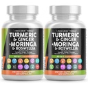 Turmeric Moringa Supplement | Ginger Boswellia Saffron - Ceylon Cinnamon, Tart Cherry, Quercetin Garlic Nettle Holy Basil - 2Pack