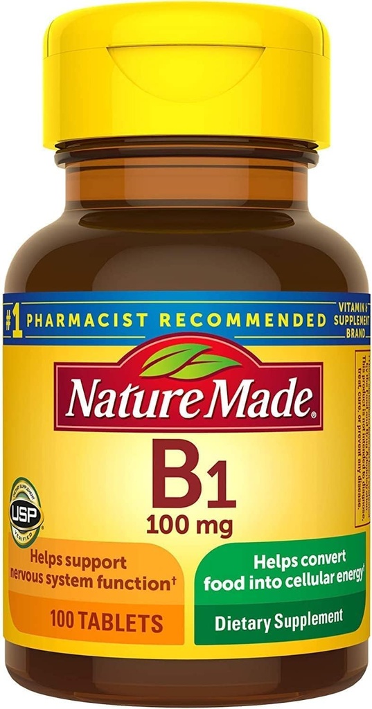 Nature Made Vitamin B-1 100 mg Tablets - 100 ct, Pack of 2