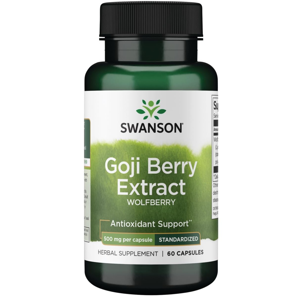 Swanson Wolfberry Standardized Extract (Goji Berry) 500 Milligrams 60 Κάψουλες