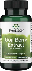 Swanson Wolfberry Standardized Extract (Goji Berry) 500 Milligrams 60 Κάψουλες