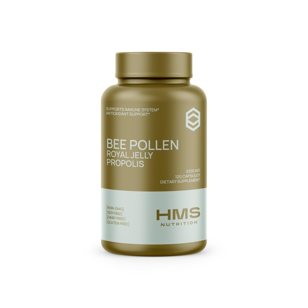Premium Arı Pollen Daily Diyeter Supplement - Propolis & Royal Jelly - 3250 mg Non-GMO, 120 Vegetarian Capsules - 30 Day Supply