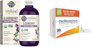 Life Organics Plant-Based Elderberry Immune Syrup 6.59 fl oz (195 Ml) & Boiron Oscillococcinum for Relief from Body Aches
