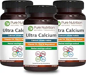 Saf Beslenme Ultraba 1000 mg VIT D3 + K2 | 270 Tabs (90 X Pack of 3) | Yüksek derecede Üte, VIT D3, K2, Moringa Oleifera, Magnezyum ve çinko ile yüksek derecede absorbe edilebilir bir şekilde.