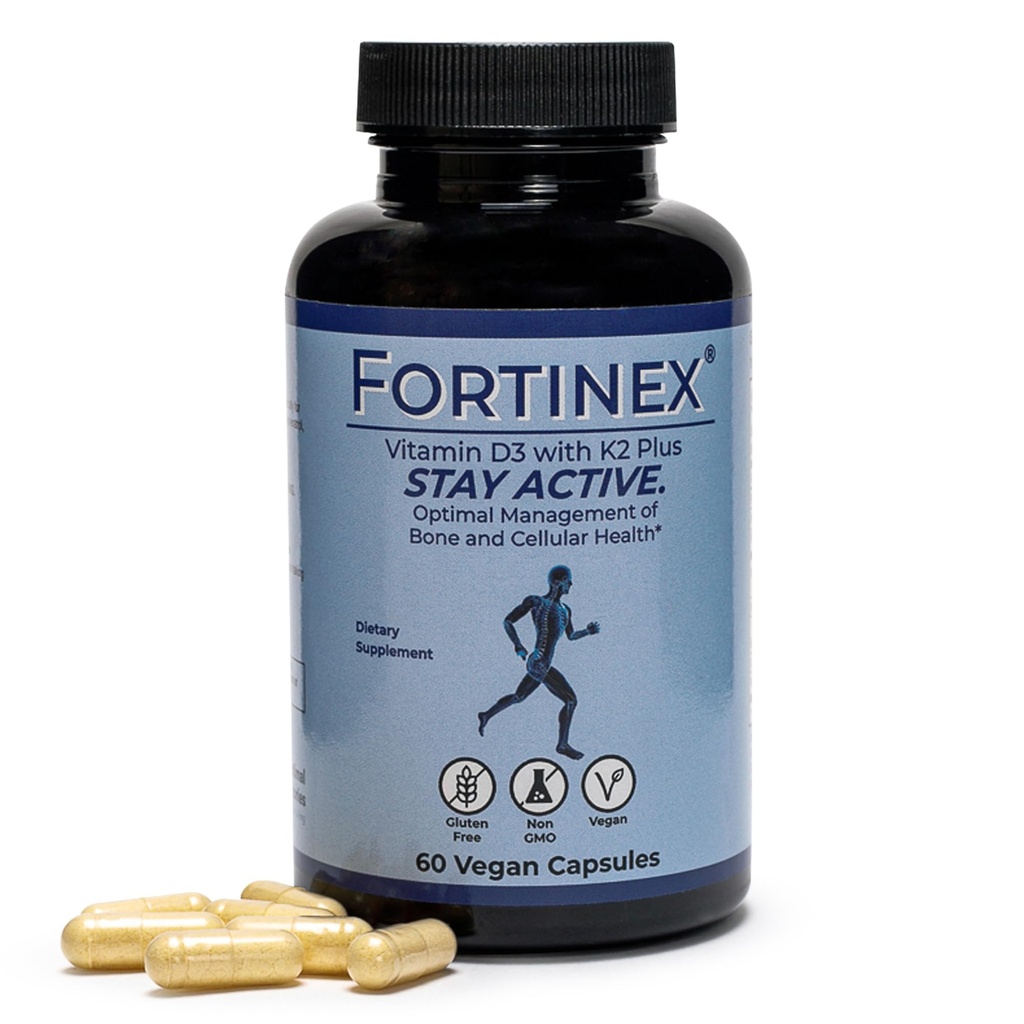 Vitamin D3, Vitamin K2 Plus, Vitamin C, Vitamin E, MCT, Resveratrol, NADH, and CoEnzyme Q10 - Supports Bone Health and Cellular Health. - Gluten Free, Non-GMO - 60 Vegan Capsules