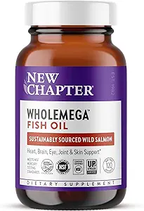 Yeni Bölüm Wholemega Fish Oil Supplement - 2000mg per Service, Klinik olarak Proven Wild Alaskan Salmon Oil with Omega-3 + Vitamin D3 + Astaxanthin, 120 Softgels