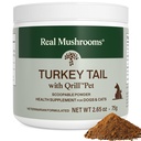 Real Mushrooms Turkey Tail with Qrill Pet - Turkey Tail Mushroom for Dogs with Krill Meal for Dogs and Cats - Beta-Glucan Rich Mushroom Extracts Immune & Gut Support for Puppies and Kittens, 75g