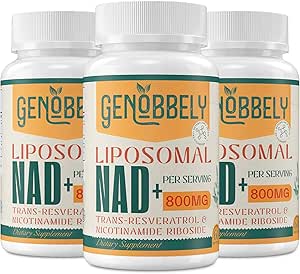 800 mg Λιποσωμική NAD+ Συμπλήρωμα με Nicotinamide Riboside 200 mg, Trans-Reεσβερατρόλη 100 mg - True NAD συμπλήρωμα για την επισκευή DNA, υγιή γήρανση, λειτουργία του εγκεφάλου - 180-Ημέρες προσφοράς