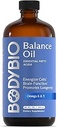 BodyBio Balance Oil - Vegan Omega 3 6 Supplement - Cold-Pressed Safflower & Flaxseed Oil - Beyin Fonksiyonlarını Destekler, Sağlıklı Cilt ve Mood