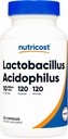 Nutricost Lactobacillus Acidofilius 10 Milyar CFU, 120 Vegetarian Capsules