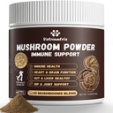 Organic Turkey Tail Mushroom for Dogs 100g - Over 50% Beta Glucan - 10-in-1 Mushroom Powder for Immune & Gut Support - Dog Mushroom Supplements for Lumps and Bumps - Chicken Flavor