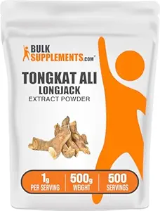 BulkSupplements.com Longjack Extract Powder - Tongkat Ali Extract, Tongkat Ali για άνδρες & γυναίκες - Χωρίς γλουτένη, 1g ανά υπηρεσία, 500g (1.1 lbs) (πακέτο των 1)