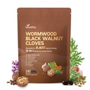 VivoNu Black Walnut Wormwood Clove Capsules, Cleanse, Detox, Intestinal Guard Supplement for Humans, 18-in-1 Herbal Blend with Pumpkin Seed, Garlic, Berberine, Cinnamon & More 240 Softgels