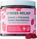 Kadınlar ve Çocuklar için Stresli Yardım Tamamı | L Theanine GABA Supplements with Rhodiola Rosea for Stres | Magnezyum Citrate Gummies for Kids | Cortisol Supplements for Women | Kava Alternatifleri