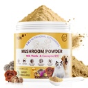 VUN Turkey Tail Mushroom for Dogs, Mushroom Powder for Dogs & Cats Lipoma for Immune,Heart,Liver,Antioxidant Daily Wellness Supplement with Reishi & Shiitake Blend-120g