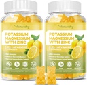 Yetişkinler için Potasyum Supplement Gummies: Potasyum Citrate 99 mg - Kas için Potasyum Magnezyum Supplement, Elektrolyte, Enerji