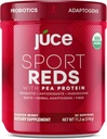 Juce Sports Reds Superfood Powder | Organic Beet Root, Pea Protein, Mushrooms & Antioxidant Berry Blend | Supports Heart Health, Energy & Muscle Recovery | 30 Servings | Non-GMO, Gluten Free