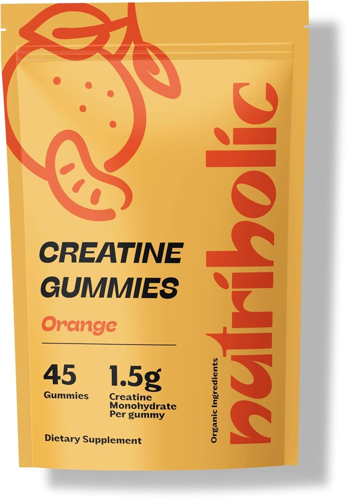 Erkekler ve Kadınlar için Kreval, Vegan, Gluten-Free, Non-GMO, Gluten-Free, Non-GMO, 1.5g of Tinatine per Gummy - 45ct (45 Count, Orange)