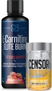 Censor NDS Beslenme Şişman Kaybı-Body Toner with CLA (90 Softgels) & Siren Labs L-Carnitine Elite Burn Fat Kayıp Destek Strawberry Blast 3000 mg (32 Hizmet)