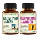 Multivitamin for Men and Women with Vitamins and Minerals for Energy, Focus and Immune Health – Premium Daily Mens and Womens Multivitamins & Multiminerals – 60 Liquid Capsules Each