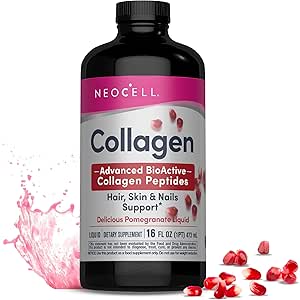 NeoCell Liquid Collagen, Skin, Saç, Nails ve Ortaklar Tamam, Meyve Suyu Yoğunluğu ve Yeşil Çayı Plastik, Pomegranate, 16 oz., 1 Şişe